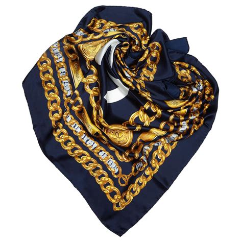 chanel scarf light blue chain whet|chanel scarf men.